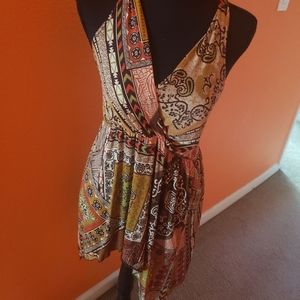 Womens long tank with jeweled back, size M